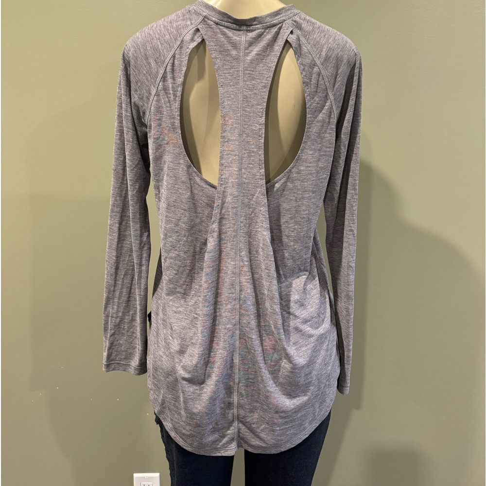 Under armour / grey long sleeve cut out racer back